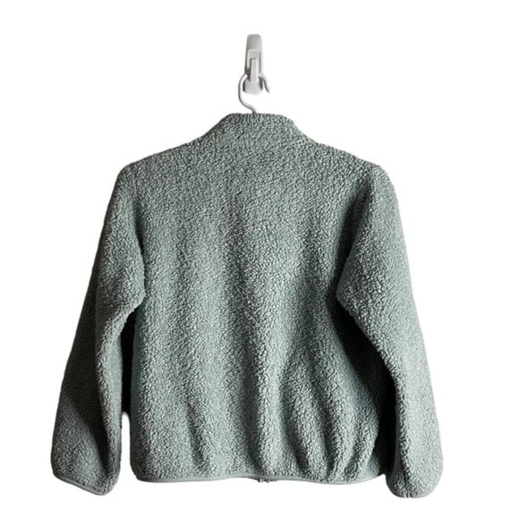Uniqlo Youth Girls Teal Sherpa Fleece Full Zip Jacket - Picture 8 of 8